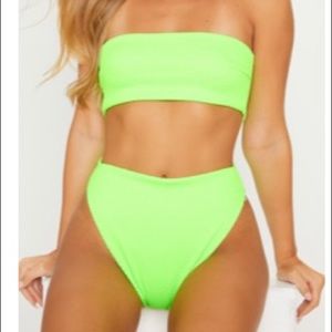 Pretty Little Thing Lime High Waisted Bottoms